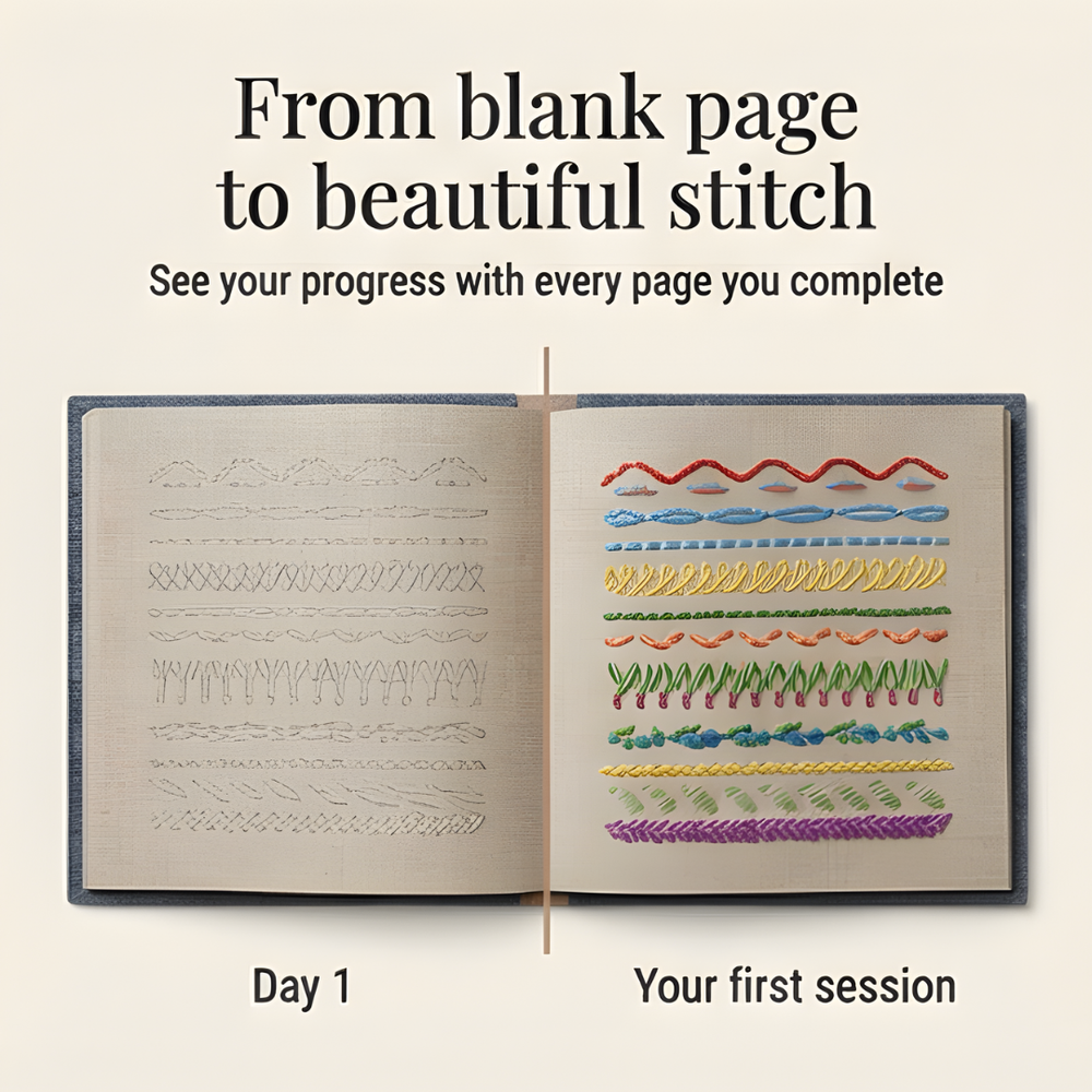 Enhanced Product Title: "Stickbuch-Set mit 106 Schritt-für-Schritt-Stichen – Perfekt für Anfänger und Fortgeschrittene" 

This title includes relevant keywords while emphasizing the product's features and target audience, making it more appealing for Goog