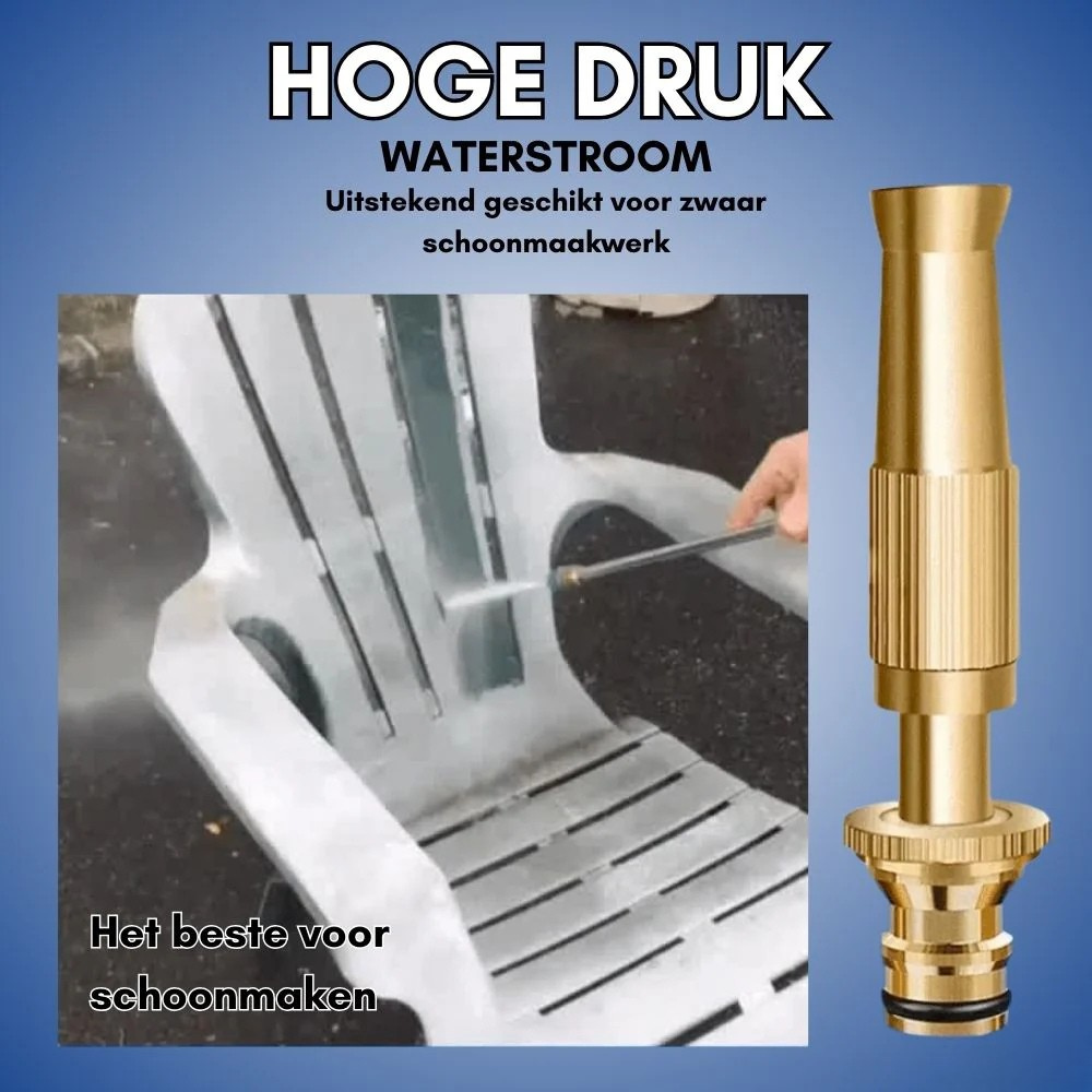 Adjustable High-Pressure Hose Nozzle – Brass & Stainless Steel, Fan/Jet Modes & 180 g