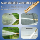 Adjustable High-Pressure Hose Nozzle – Brass & Stainless Steel, Fan/Jet Modes & 180 g