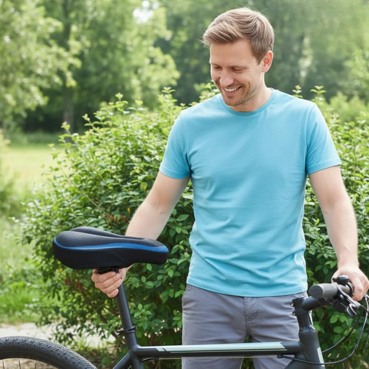 Ergonomic Bike Saddle – Pressure-Relief Foam, 29.5×17 cm & Ventilation Channel