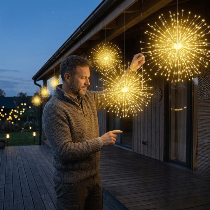 Solar LED Firework Lights – Automatic Outdoor Decorative Lighting for Gardens & Patios