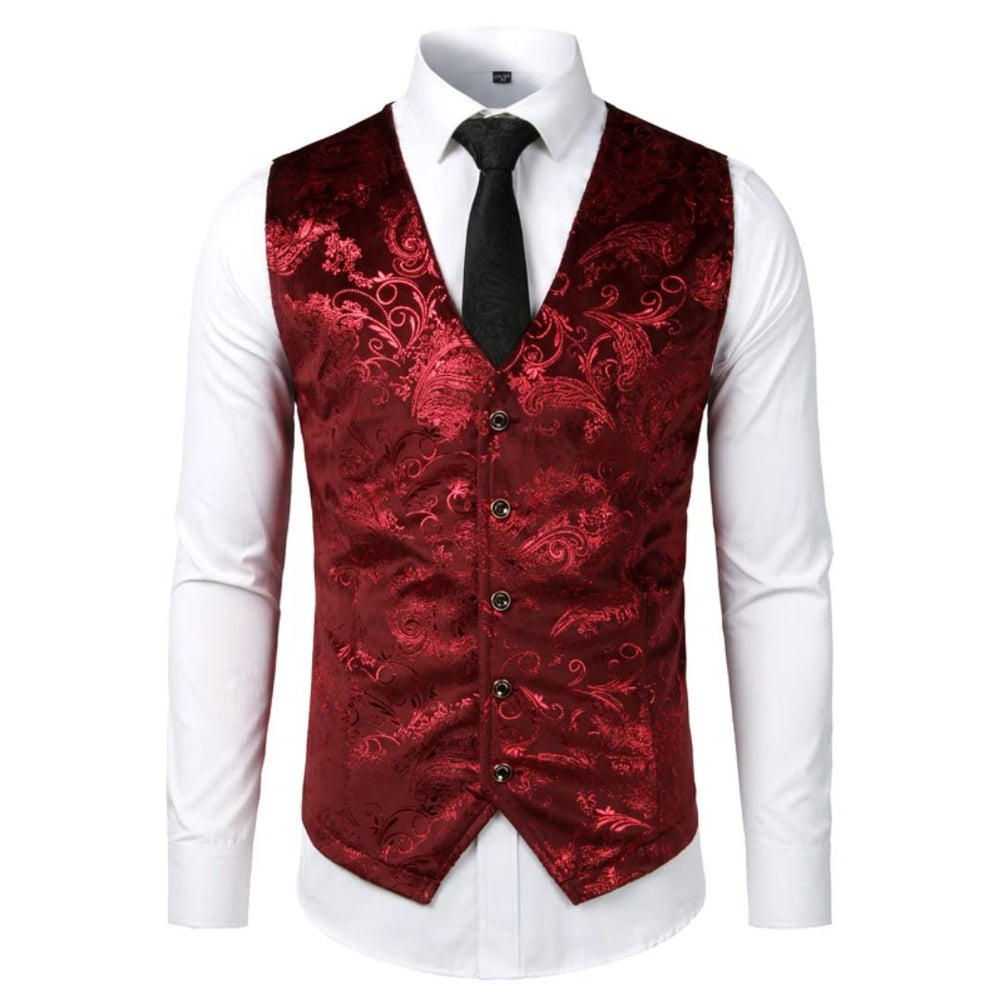 Franco Traditional Bavarian Vest - Red