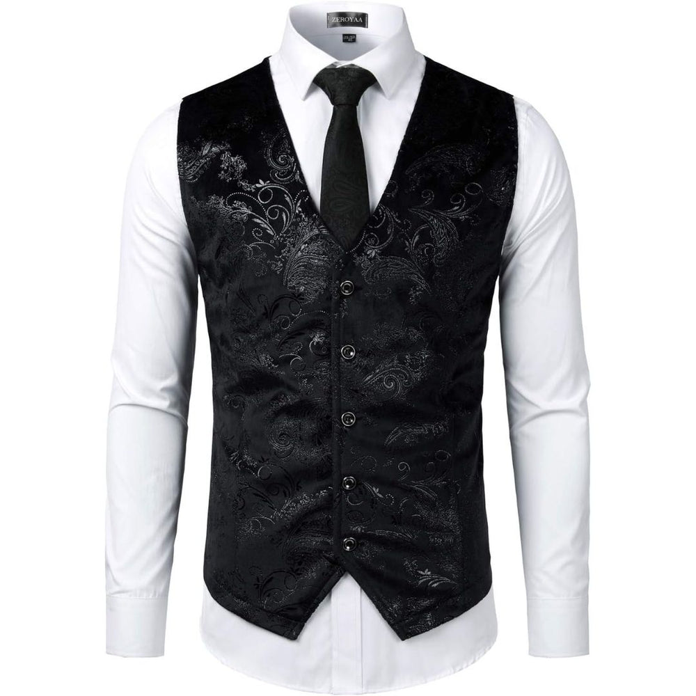 Franco Traditional Bavarian Vest - Black