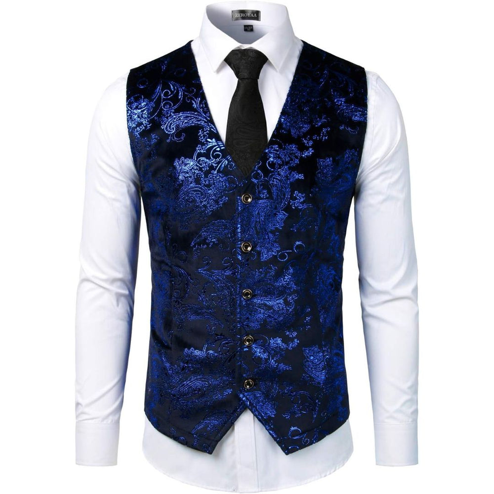Franco Traditional Bavarian Vest - Blue