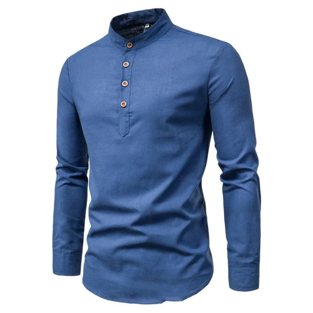 Albert Bavarian traditional shirt in blue