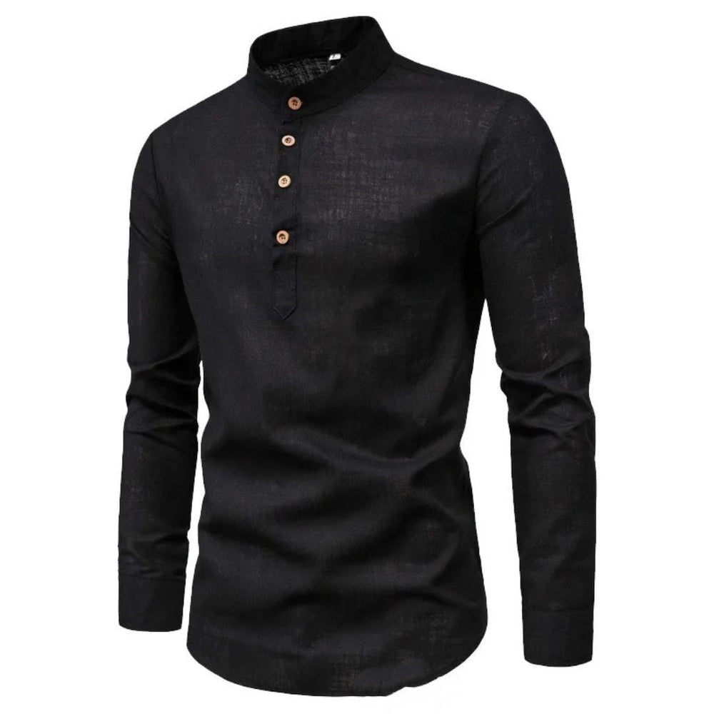 Albert Bavarian traditional shirt in black