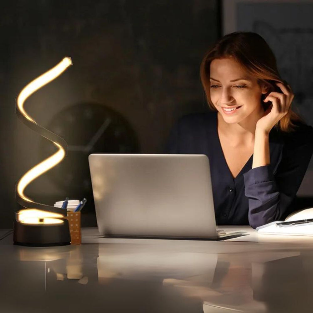Enhanced Product Title: **Dimmable Spiral LED Table Lamp with Touch Control – Modern Design for Home & Office**
