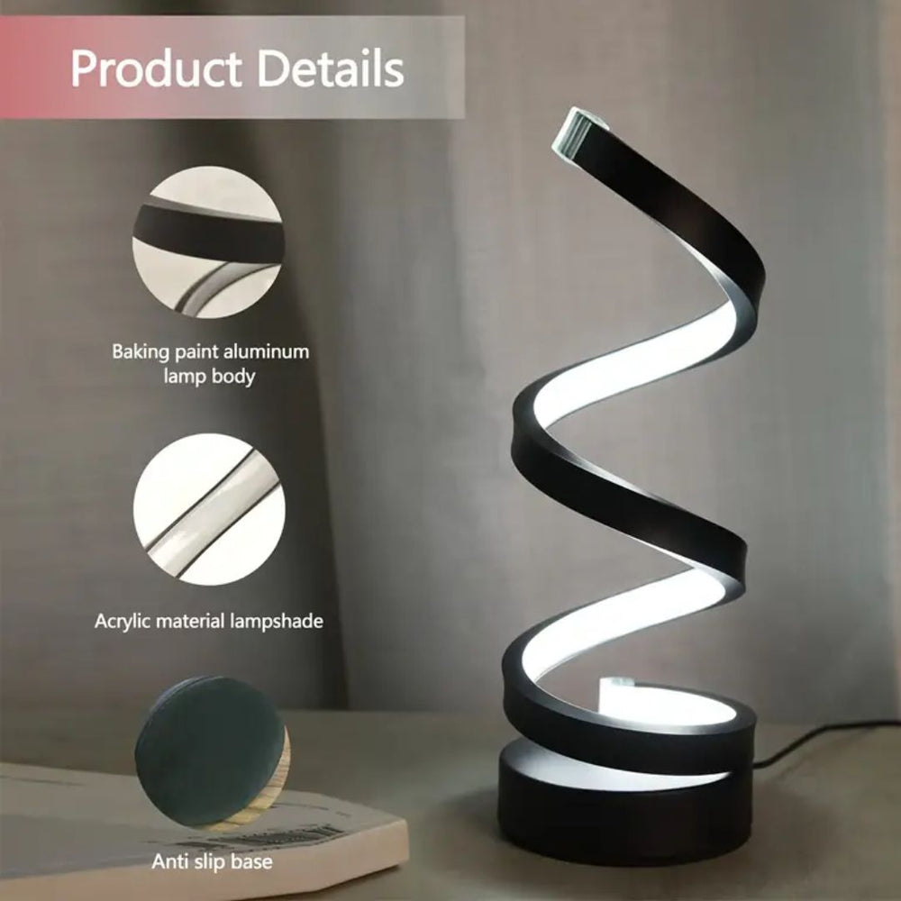 Enhanced Product Title: **Dimmable Spiral LED Table Lamp with Touch Control – Modern Design for Home & Office**