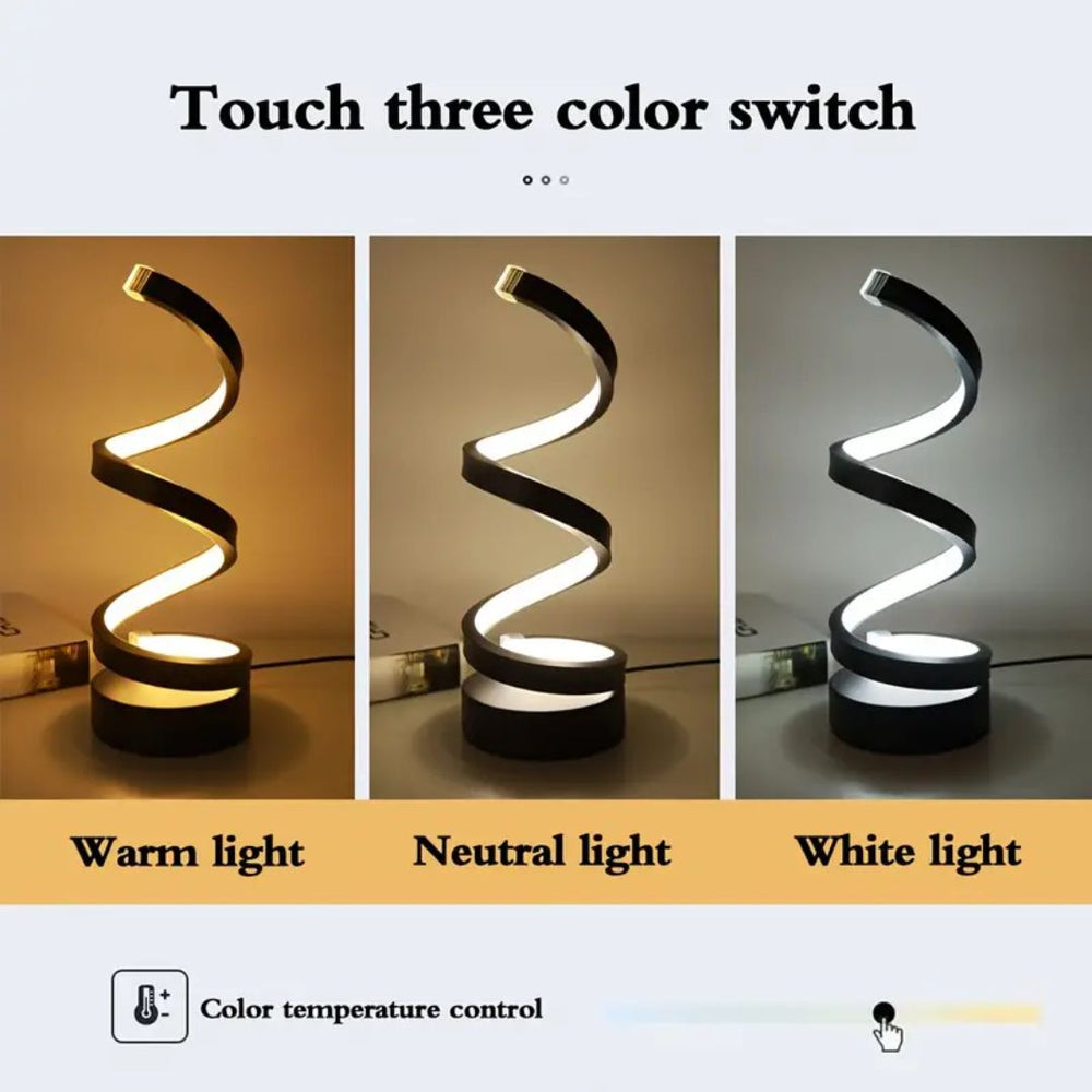 Enhanced Product Title: **Dimmable Spiral LED Table Lamp with Touch Control – Modern Design for Home & Office**
