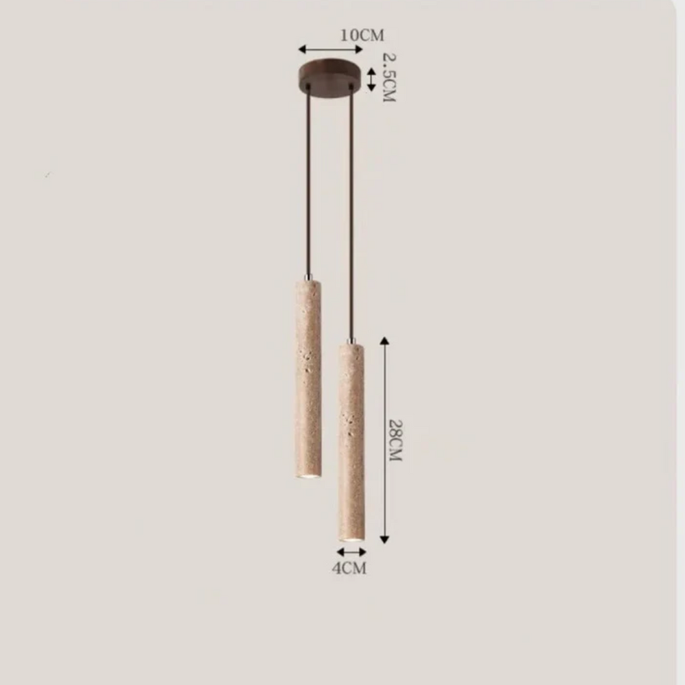Travertine LED Pendant Light – Wabi-Sabi Design, Warm White 3000K & Linear