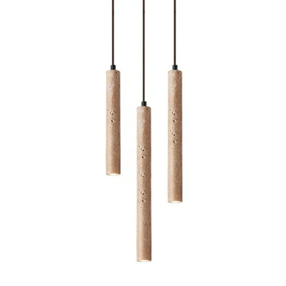 Travertine LED Pendant Light – Wabi-Sabi Design, Warm White 3000K & Linear