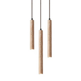 LumoLine – Minimalist Travertine Wabi-Sabi Style LED Chandelier