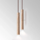 LumoLine – Minimalist Travertine Wabi-Sabi Style LED Chandelier