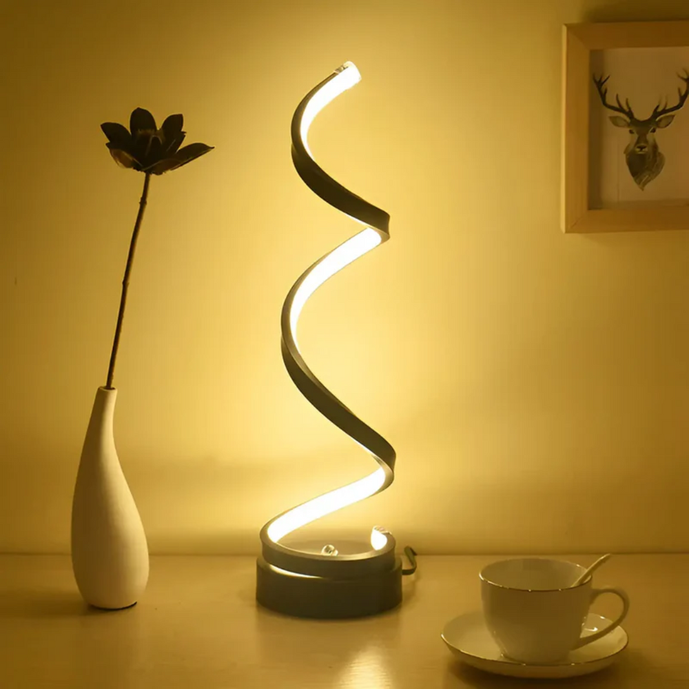 Moderne Spiralförmige LED-Tischlampe mit Dimmer – 19W Energiesparende Beleuchtung für Wohn- und Arbeitsräume