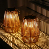 Handgewebte Solar-Gartenlaterne – Wasserdichtes Rattan-LED-Licht für Außenbereich – Energiesparend & Stilvoll