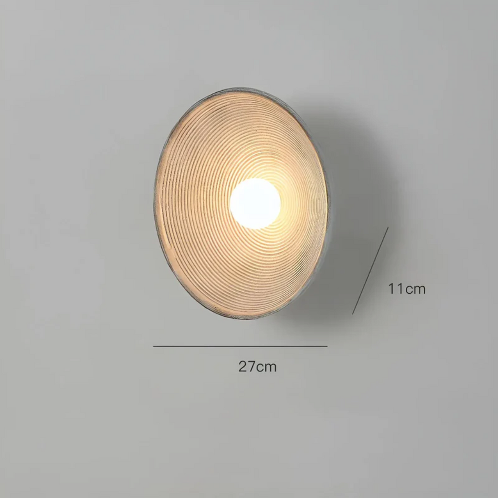 Runde Wandleuchte aus Glas & Harz im Wabi-Sabi-Stil – Dreifarbige Wandlampe für modernes Wohndesign