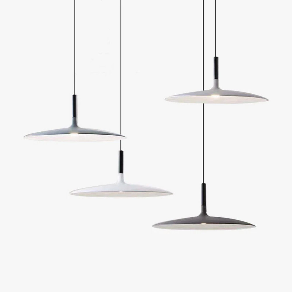 White Metal LED Pendant Light – Height-Adjustable, Integrated LED & 110–240V