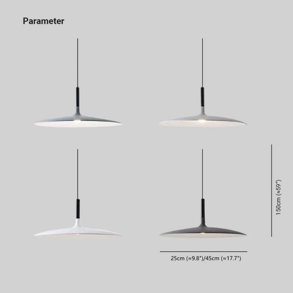 White Metal LED Pendant Light – Height-Adjustable, Integrated LED & 110–240V
