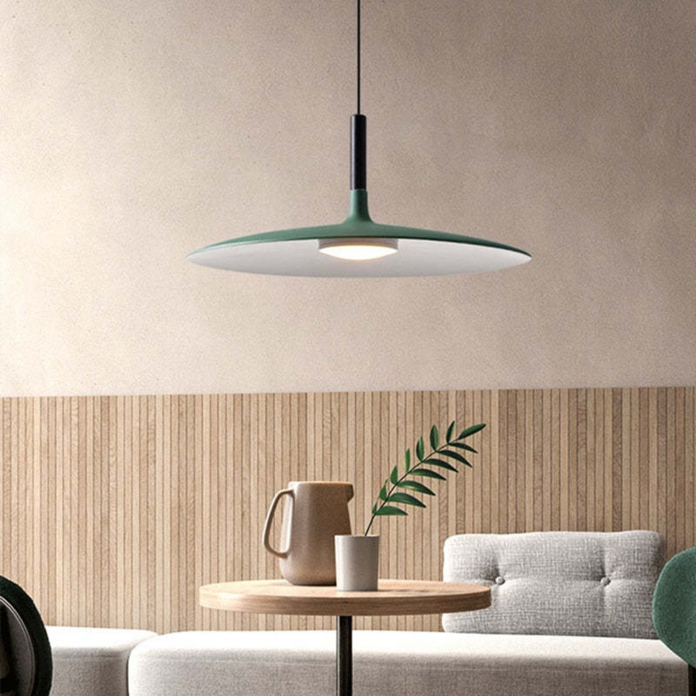 White Metal LED Pendant Light – Height-Adjustable, Integrated LED & 110–240V