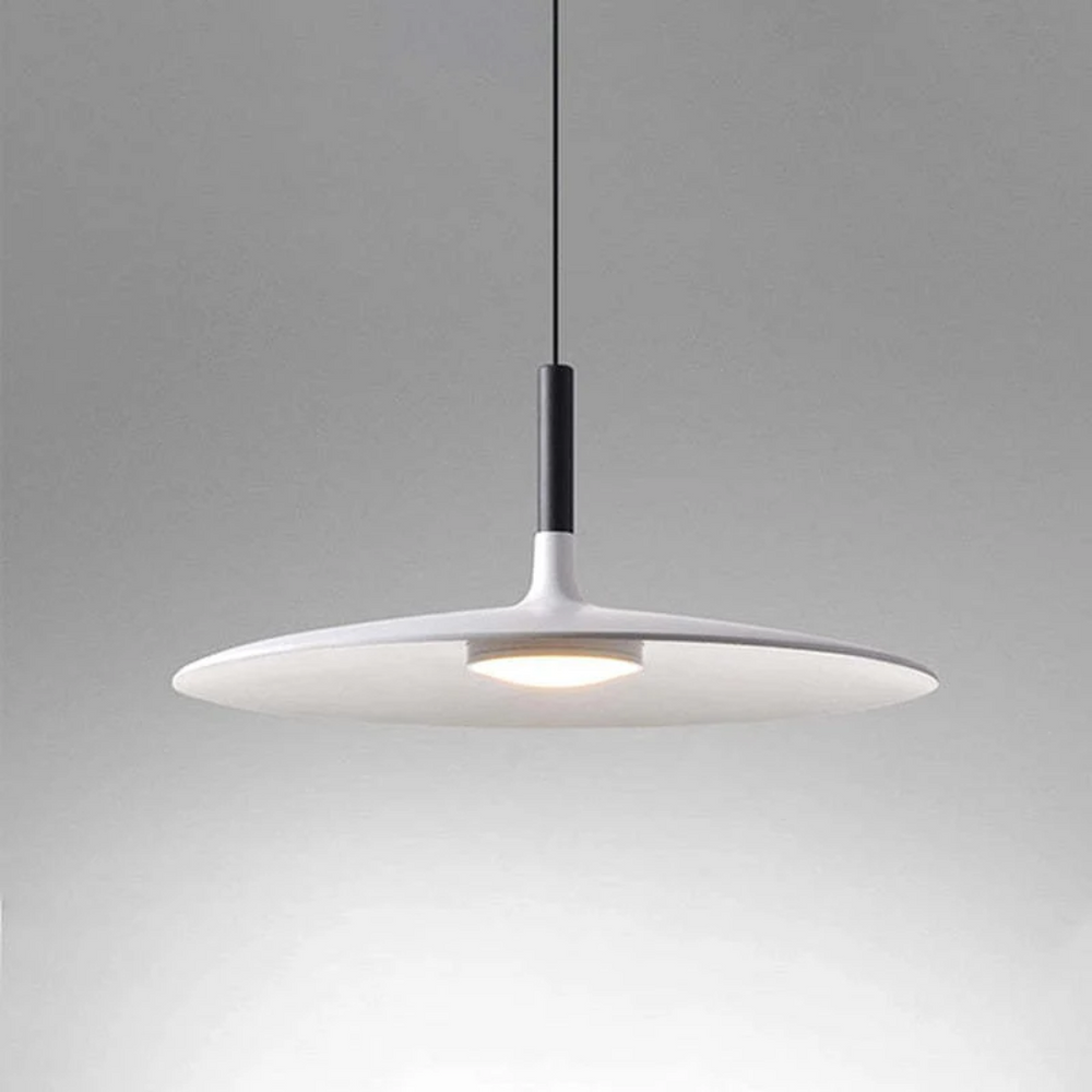 White Metal LED Pendant Light – Height-Adjustable, Integrated LED & 110–240V