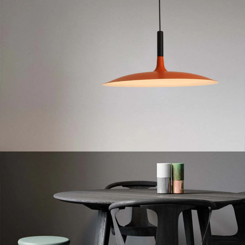 White Metal LED Pendant Light – Height-Adjustable, Integrated LED & 110–240V