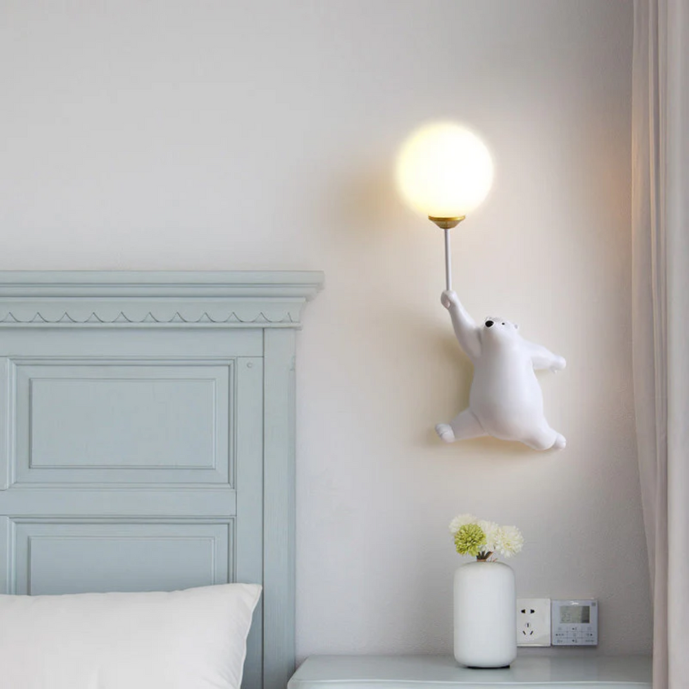 LED Bear Wall Light – Kids' Nursery, 3 Color Modes & G9 Bulb Included