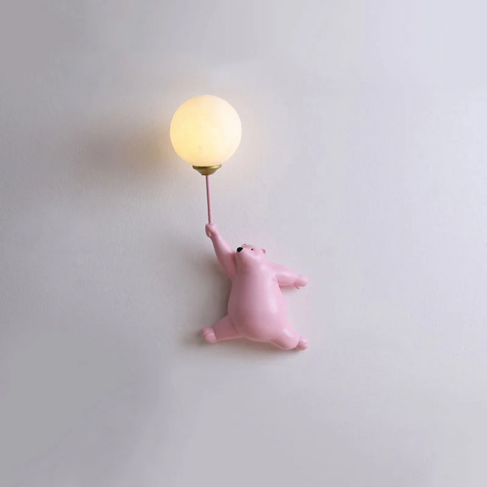 LED Bear Wall Light – Kids' Nursery, 3 Color Modes & G9 Bulb Included
