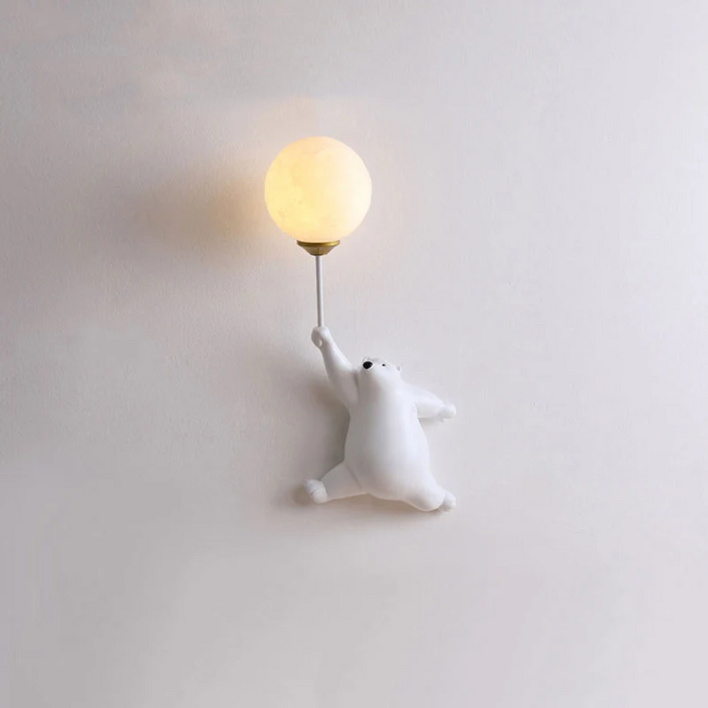 LED Bear Wall Light – Kids' Nursery, 3 Color Modes & G9 Bulb Included