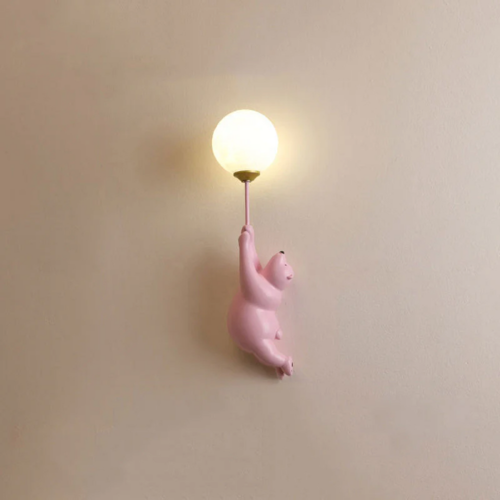 LED Bear Wall Light – Kids' Nursery, 3 Color Modes & G9 Bulb Included