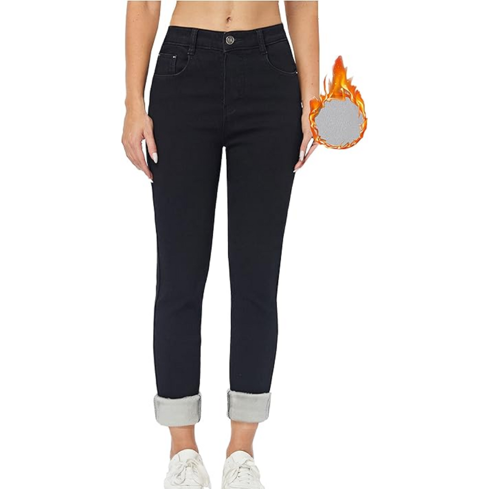 Hannah Women's Fleece-Lined Winter Thermal Jeans - Cozy & Warm for Cold Weather