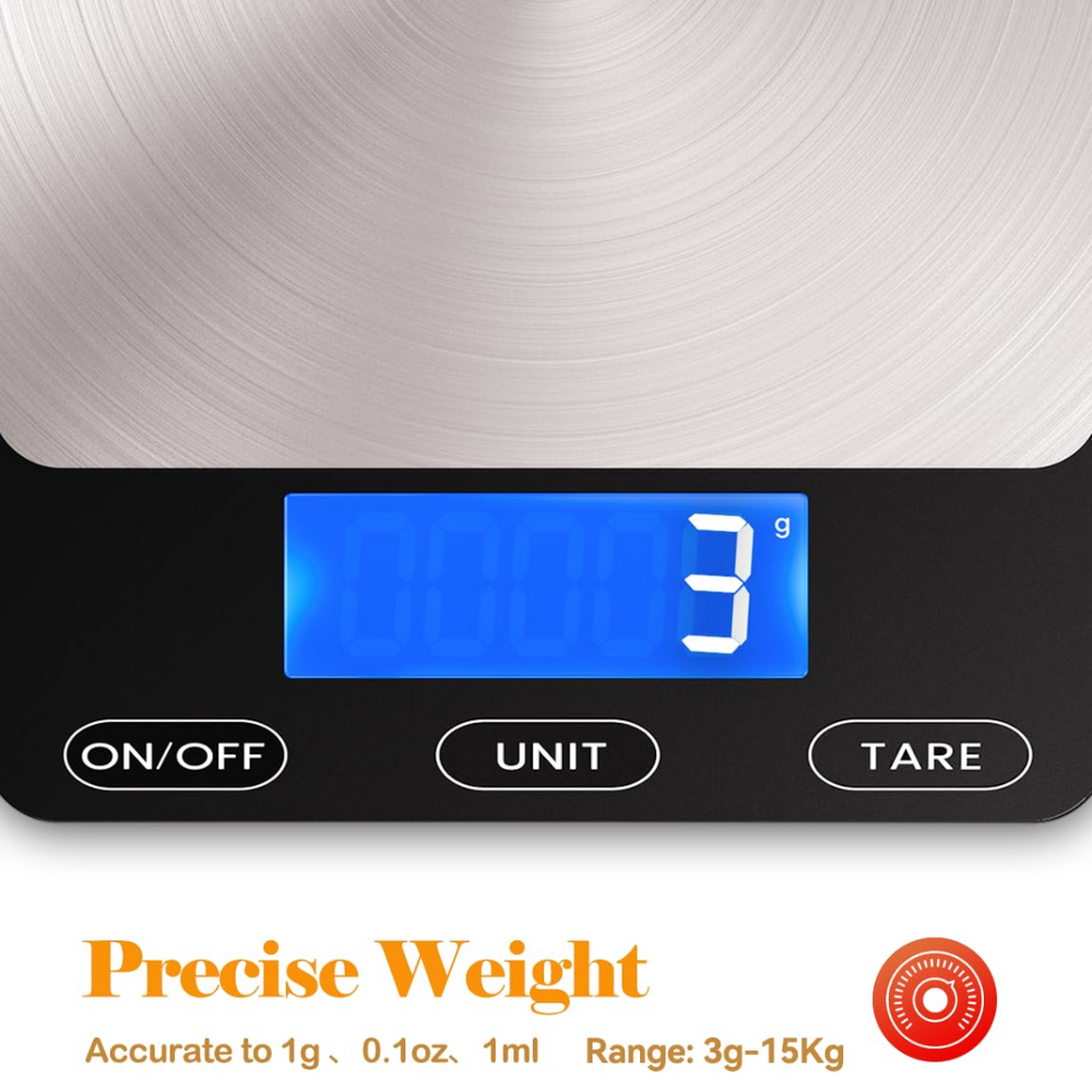 Optimized Product Title: **Digitale Küchenwaage mit LCD-Display – Präzise Messung bis 15 kg | Ideal für Backen und Kochen**