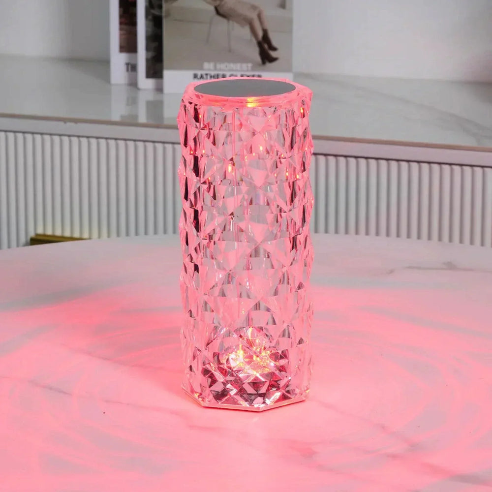 Crystal LED Touch Lamp – 16 Colors, USB-C Rechargeable & Remote Control