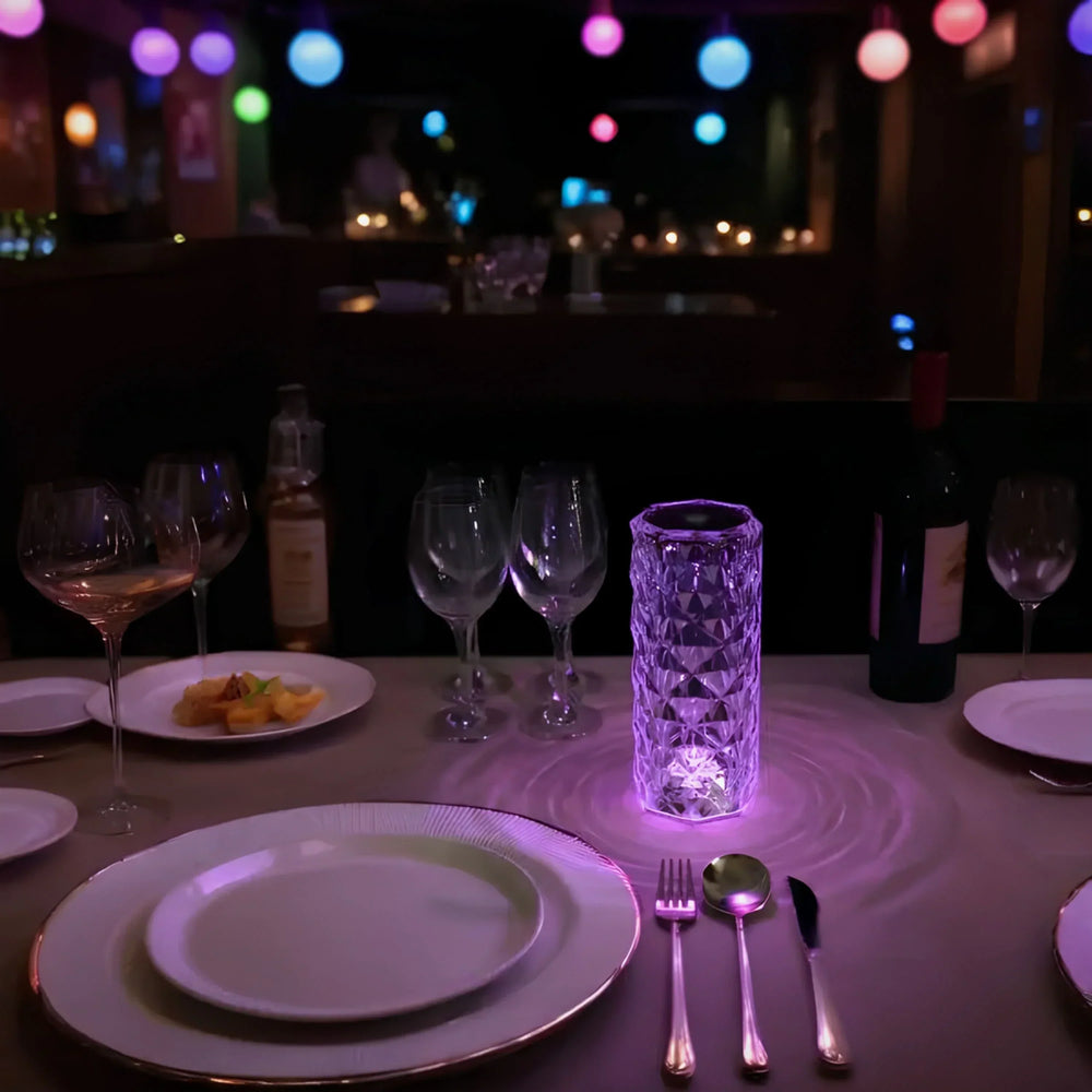 Crystal LED Touch Lamp – 16 Colors, USB-C Rechargeable & Remote Control