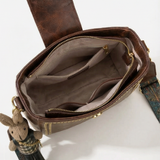 Vintage Woven Crossbody Bag - Handcrafted Artisan Tote with Adjustable Strap