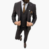 Men's Three-Piece Suit – Notch Lapel, Vest Included & Tailored Fit