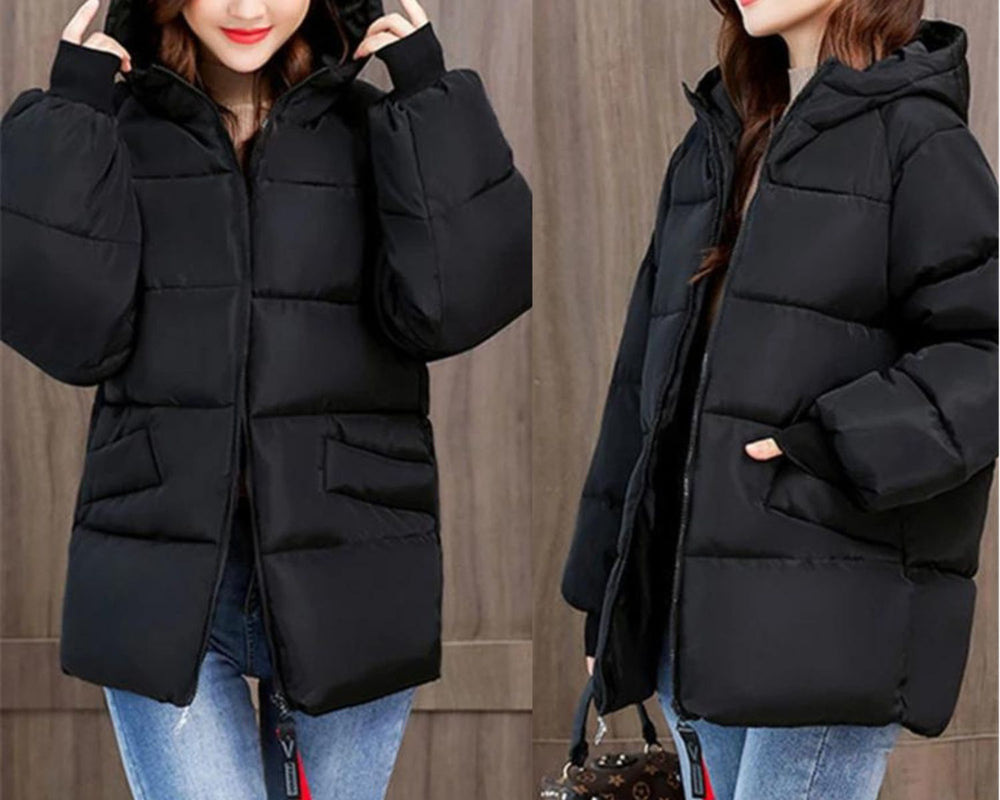 Men's Oversized Padded Winter Parka with Cozy Cotton Hood - Warm & Stylish Outerwear