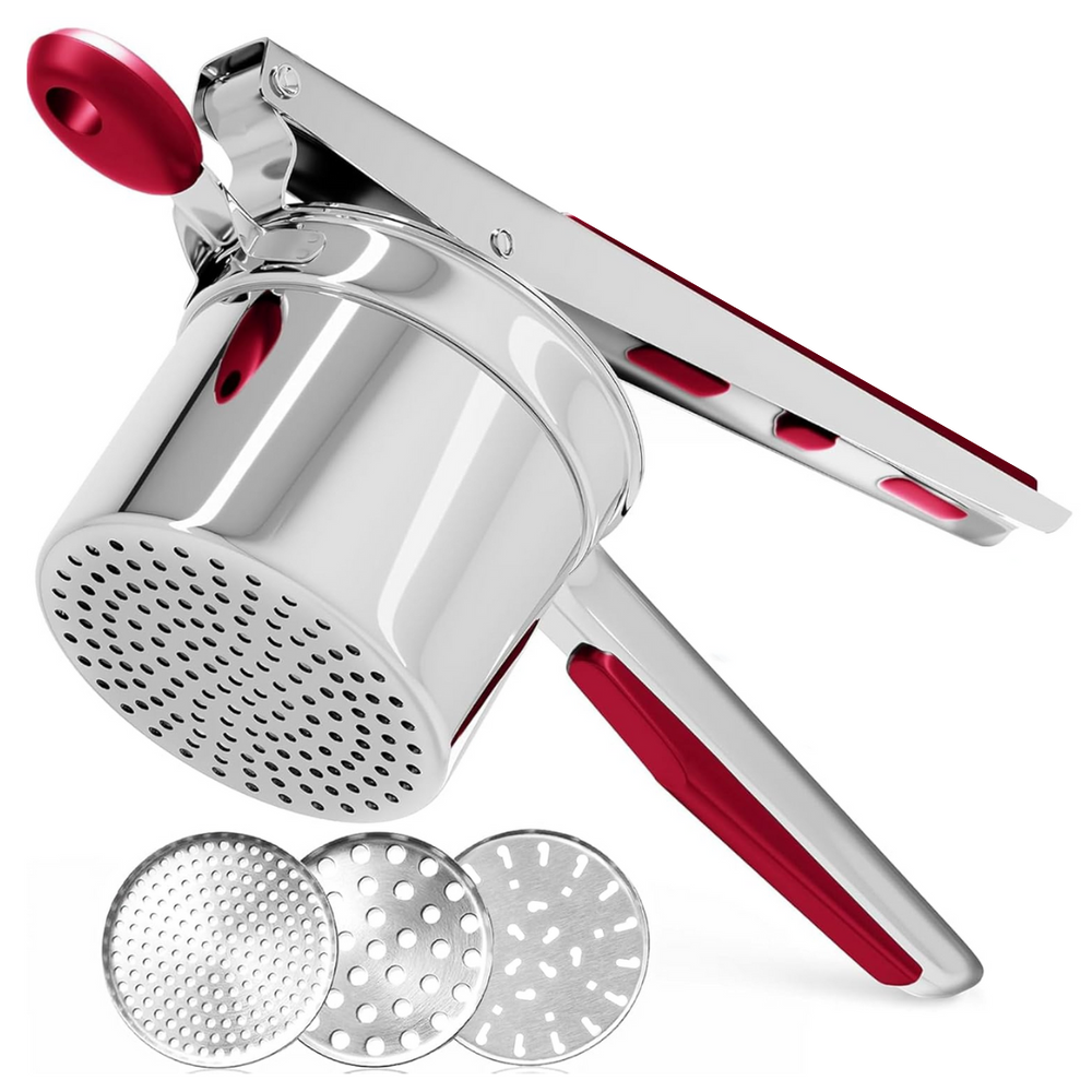 Optimized Product Title: **Edelstahl Kartoffelpresse für perfekt glattes Püree – Hochwertige Kartoffelpresse für einfache Zubereitung** 

This title includes relevant keywords while emphasizing the product's quality and functionality, making it more appea