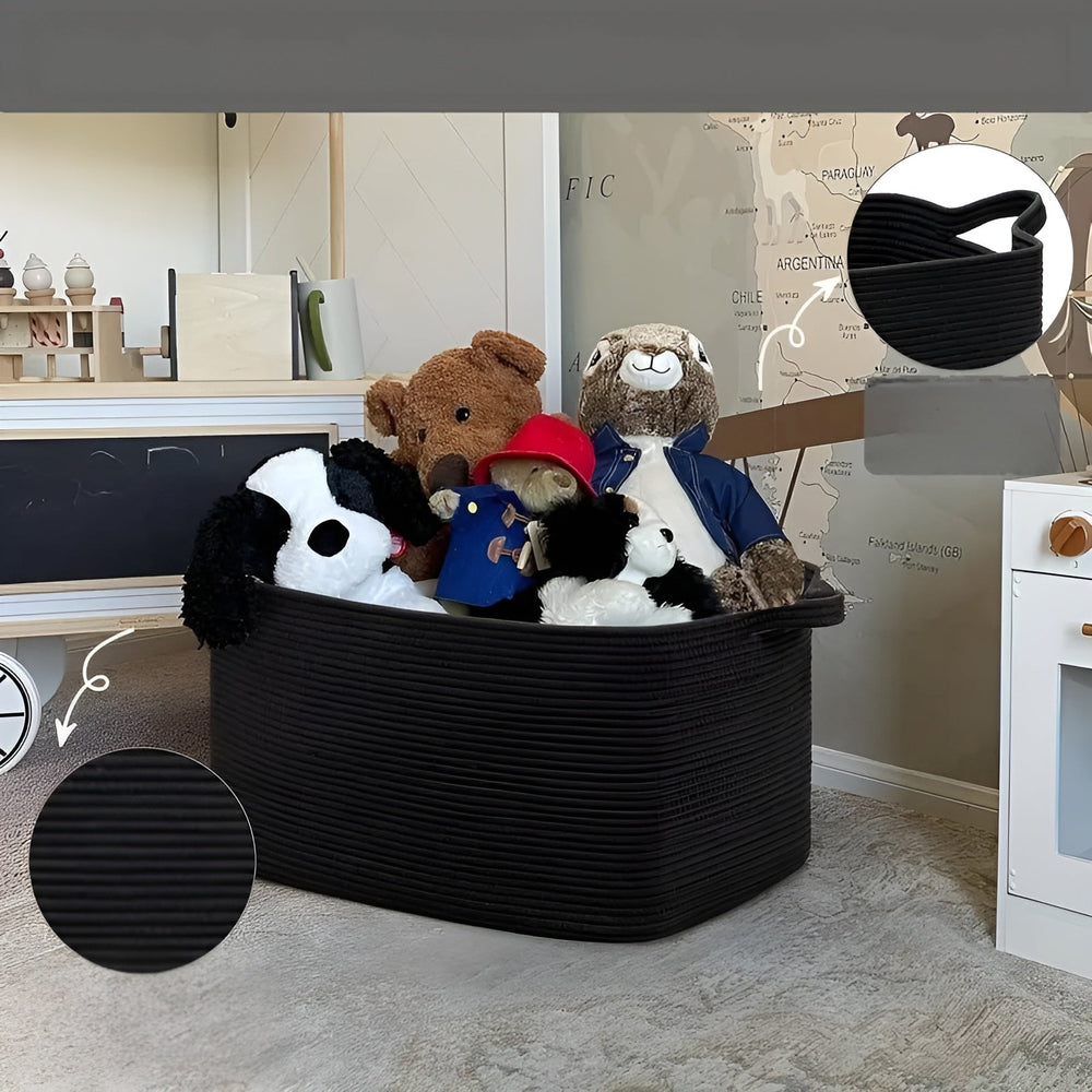 Optimized Product Title: "Großer Baumwollseil Aufbewahrungskorb mit Griffen – Robuster und Stilvoller Organizer für Zuhause" 

This title includes relevant keywords while also highlighting the product's features and benefits, making it more appealing for