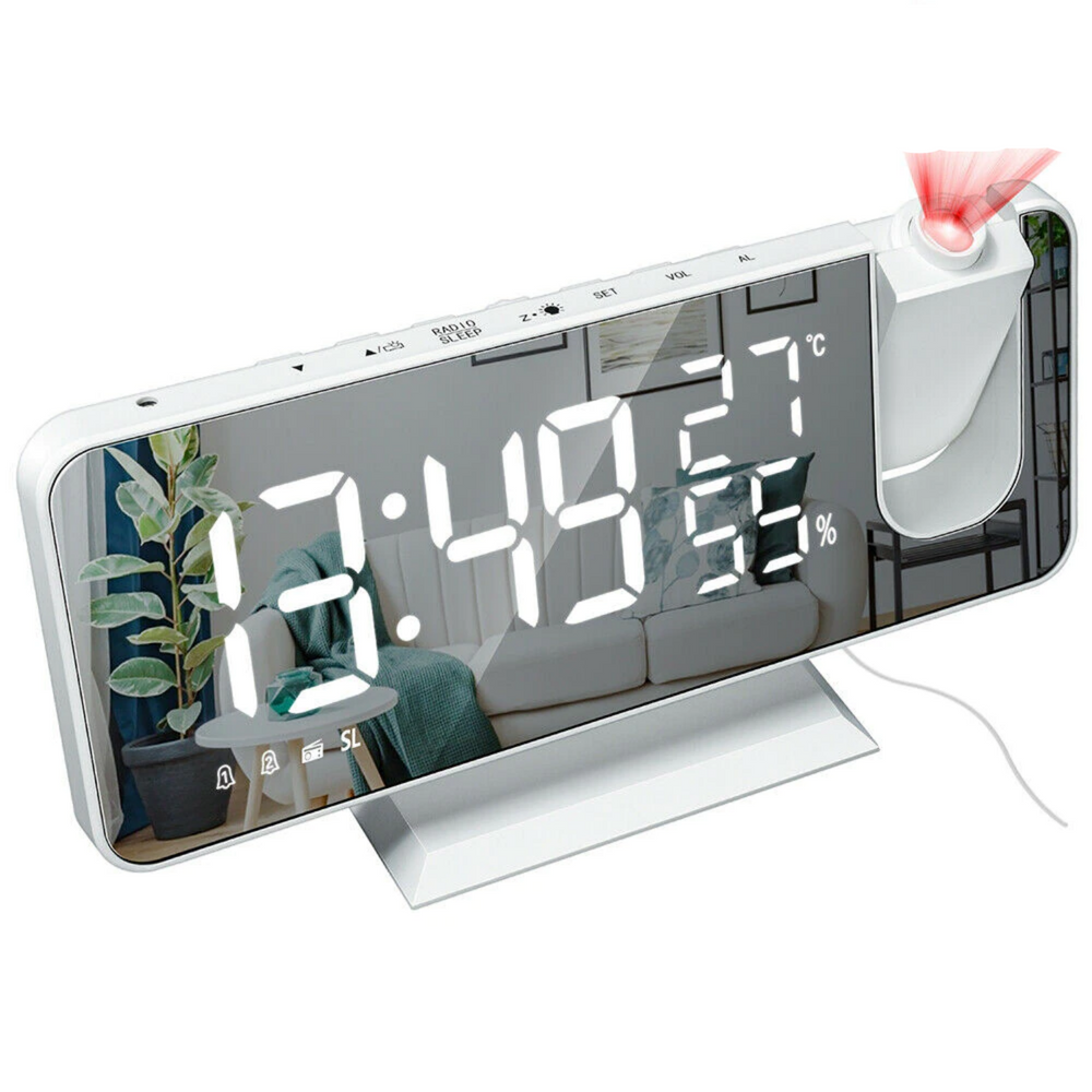 Optimized Product Title: "Digitale Projektionsuhr mit LED-Display, FM-Radio & Weckerfunktion – Perfekt für Schlafzimmer" 

This title includes relevant keywords while highlighting key features and benefits to improve visibility and appeal on Google Shoppi