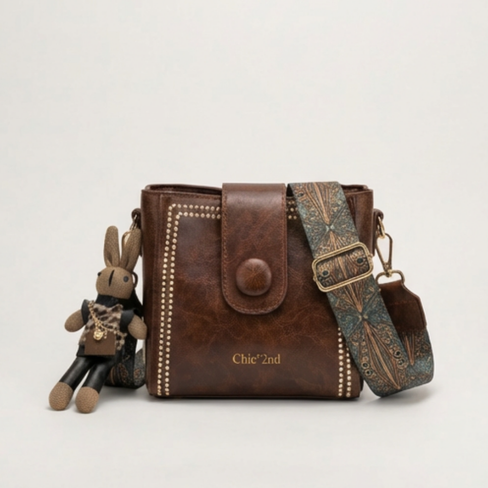 Vintage Woven Crossbody Bag - Handcrafted Artisan Tote with Adjustable Strap