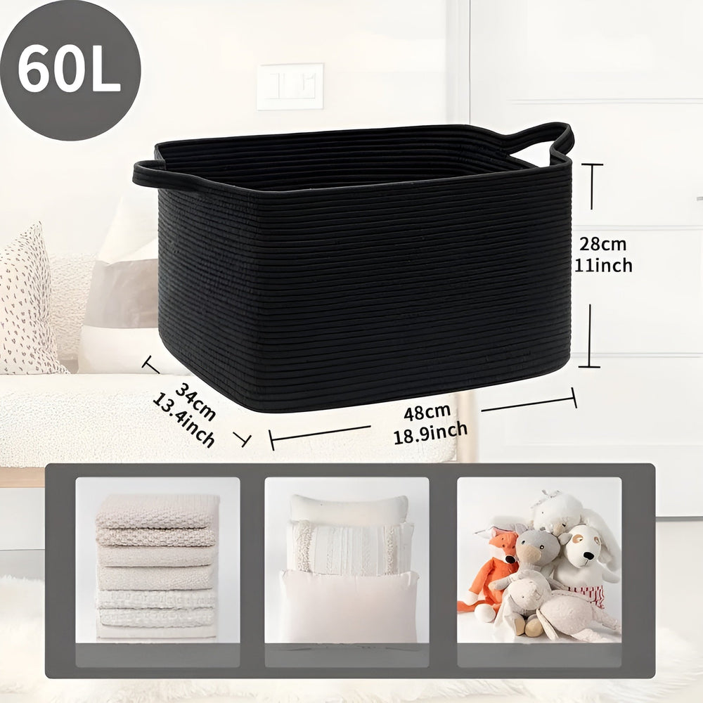 Optimized Product Title: "Großer Baumwollseil Aufbewahrungskorb mit Griffen – Robuster und Stilvoller Organizer für Zuhause" 

This title includes relevant keywords while also highlighting the product's features and benefits, making it more appealing for
