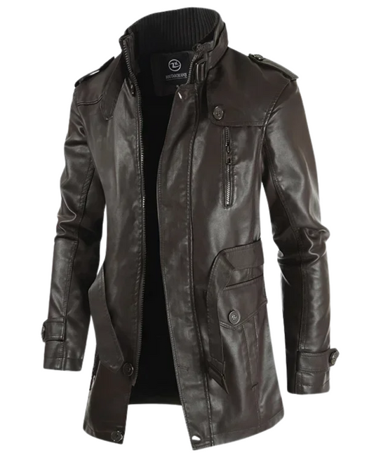 Optimized Product Title: "Elegante Lange Leder Bikerjacke für Damen - Stilvolle, Hochwertige Motorradjacke aus Echtleder" 

This title includes relevant keywords for better visibility in Google Shopping while clearly describing the product and its target