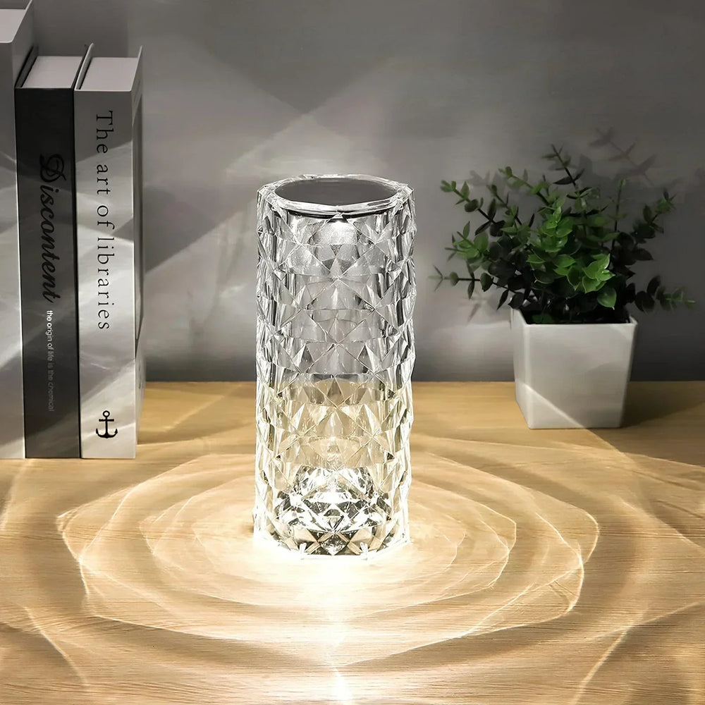 Crystal LED Touch Lamp – 16 Colors, USB-C Rechargeable & Remote Control