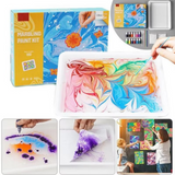 Water Marbling Art Kit – Paint on Water, Non-Toxic & 6 or 12 Colors
