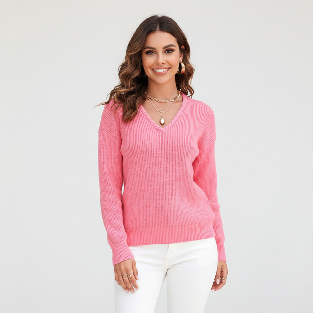 V-neck Knitted Sweater - Antonia