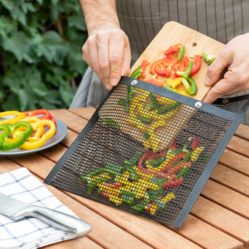 2er-Set Antihaft-Grillbeutel für Gemüse & Meeresfrüchte – Perfekte Grilllösung für müheloses Kochen