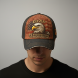 Baseball Cap Embroidered Veteran Flag Vintage Hat Adjustable