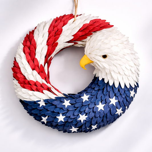 Wall Art – Veterans Eagle Wreath, Boxwood & Memorial Design