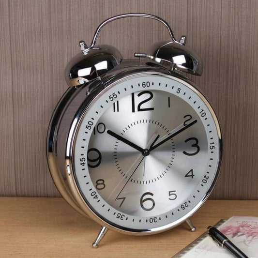 Vintage Alarm Clock – Metal Double Bell, Loud Chime & Bedside Design