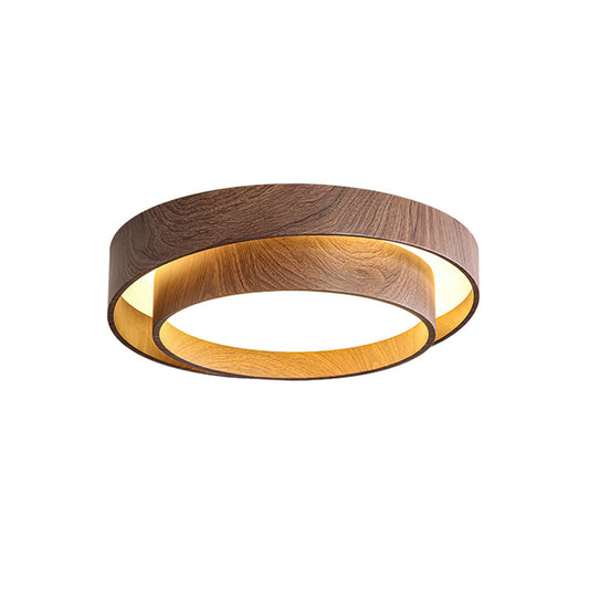 Wooden LED Ceiling Light – Walnut Finish, Ø40 & Ø50cm & Dimmable Warm White